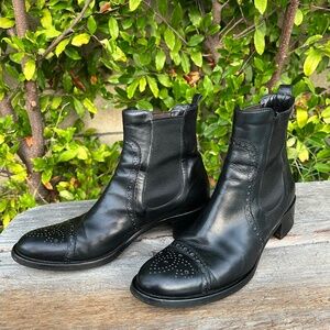 Vintage Trumans Black Leather Ankle Boots Sz 9